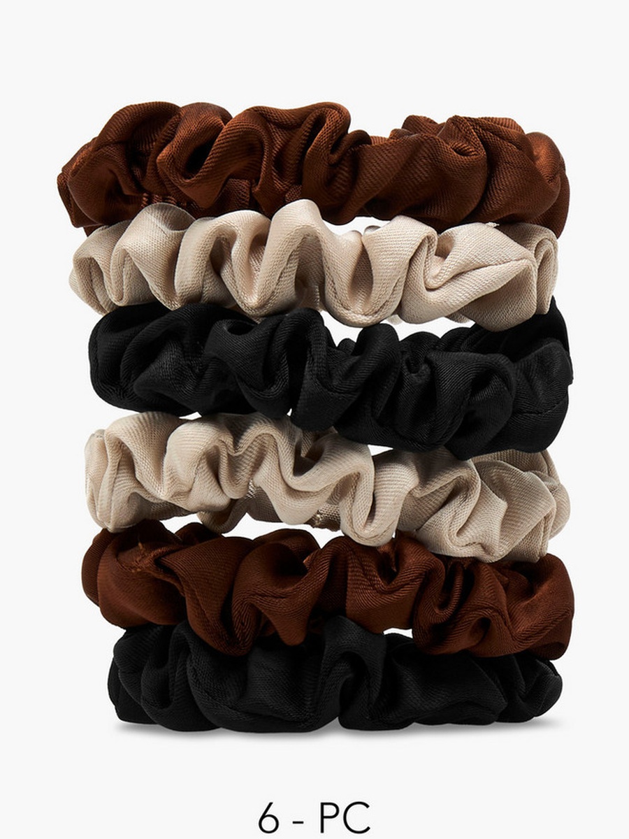 Pack of 6 Satin Hair Scrunchie