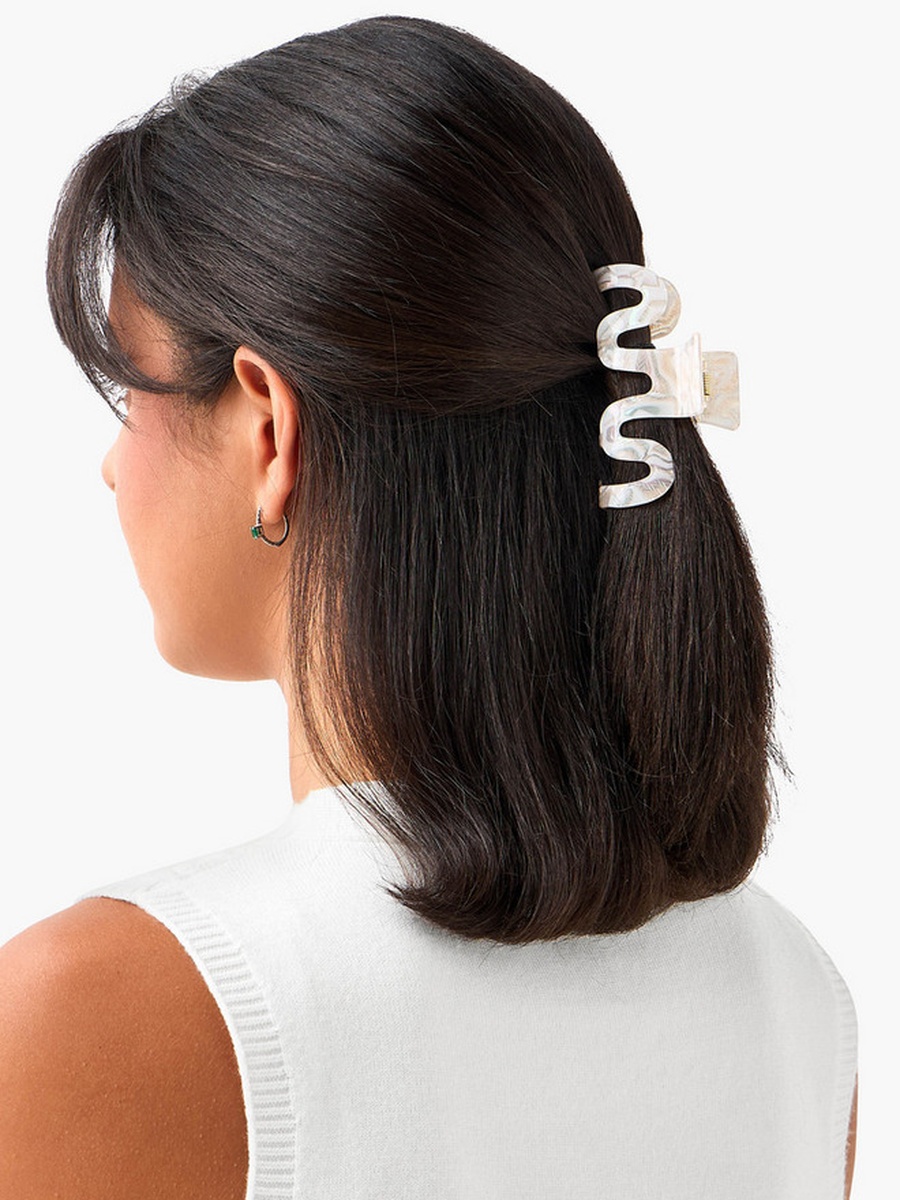 Pack of 2 Wavy Hair Clamp with Patterned Finish