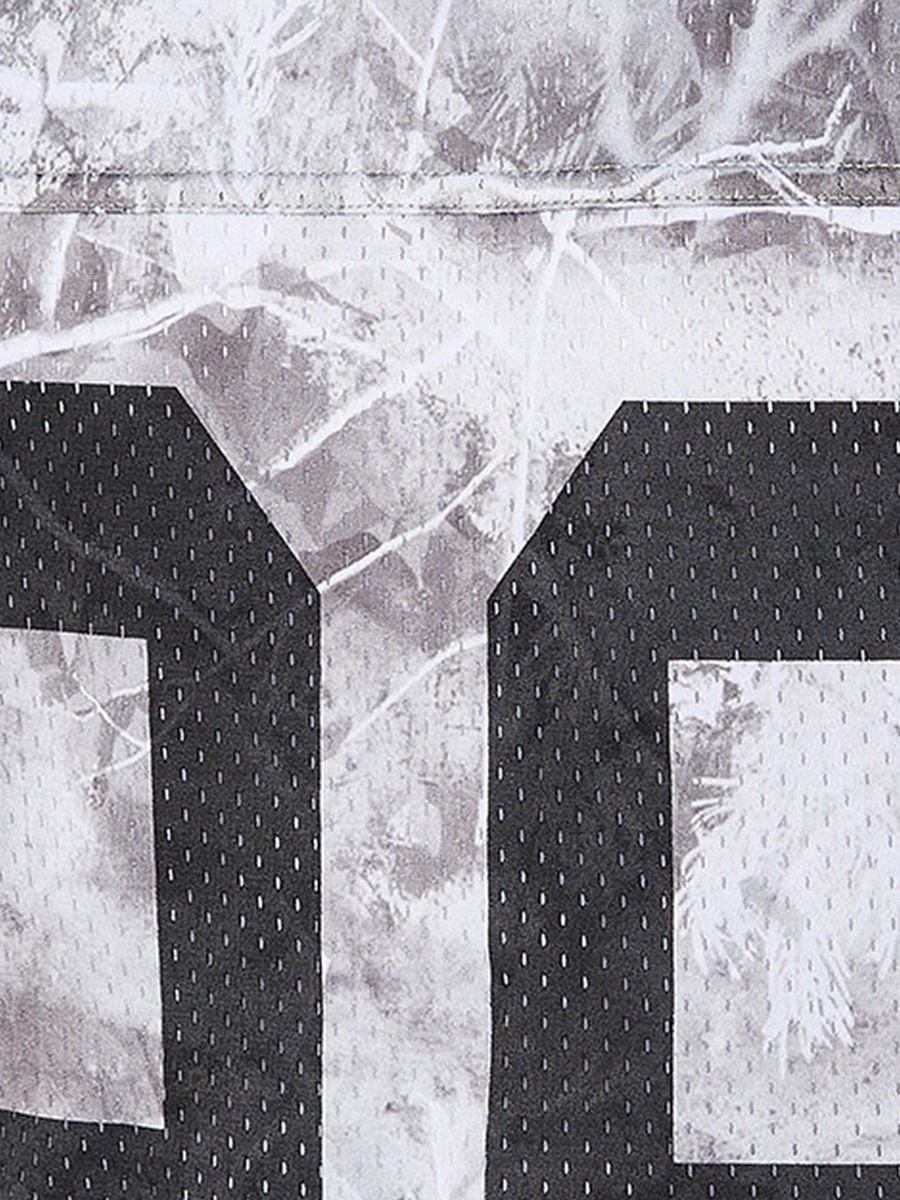 Relaxed Fit V Neck Short Sleeves Varsity Print T-Shirt