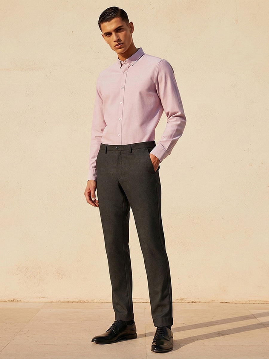 Men Slim Fit Formal Trousers
