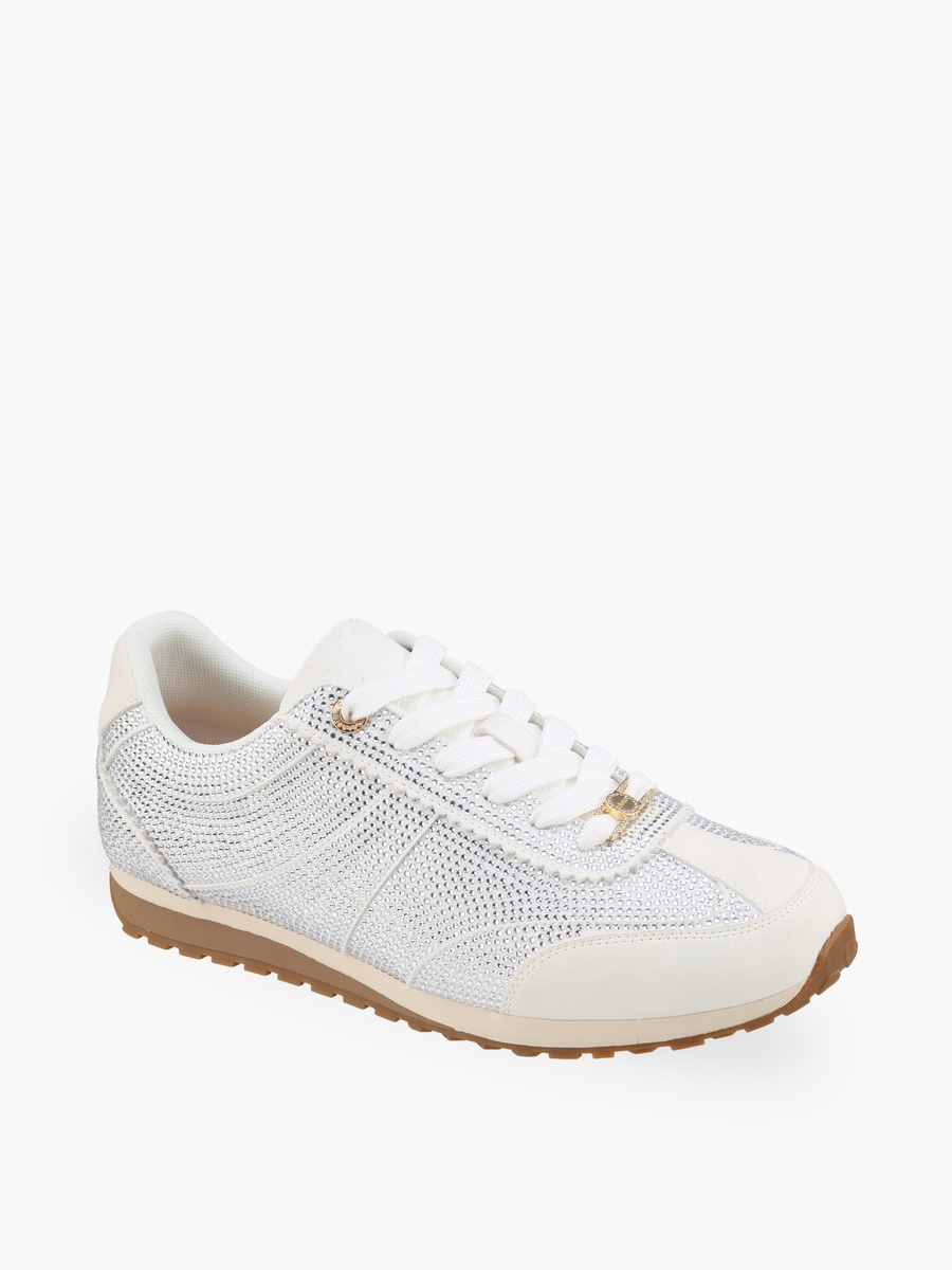 Women Embellished Lace-Up Ankle Sneakers