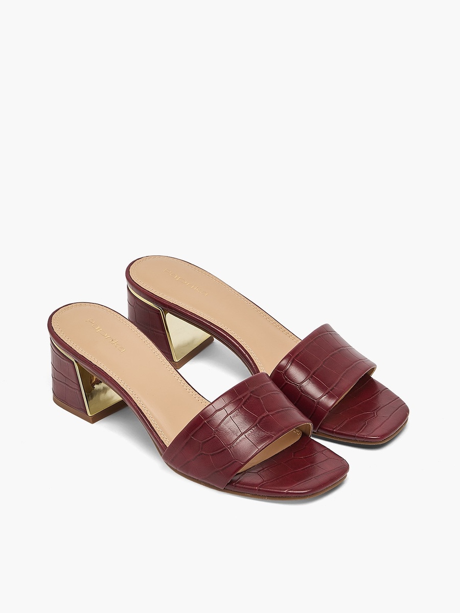 Women Slip-On Block Heel Sandals