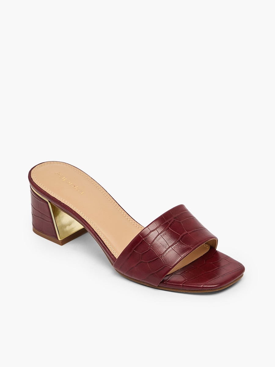 Women Slip-On Block Heel Sandals