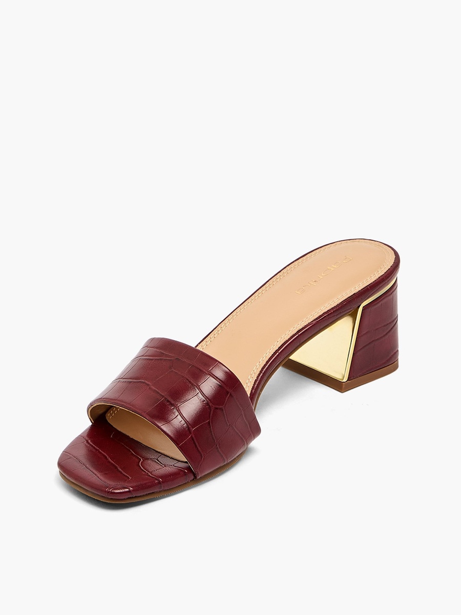 Women Slip-On Block Heel Sandals