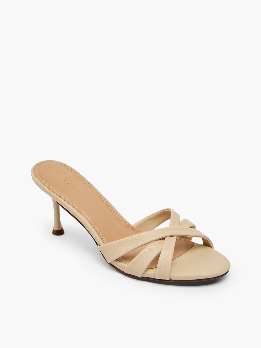 Women Cross Strap Kitten Heel Sandals
