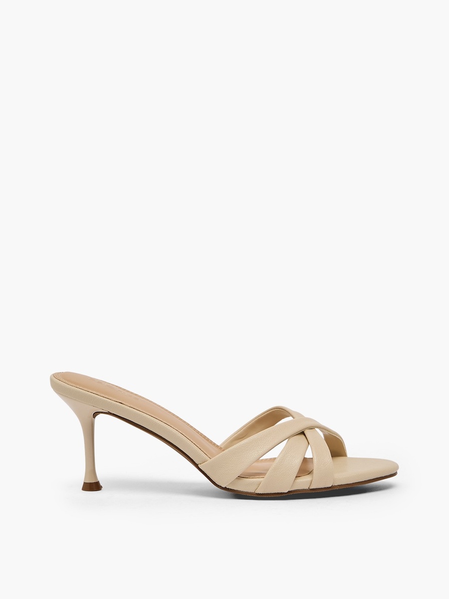 Women Cross Strap Kitten Heel Sandals