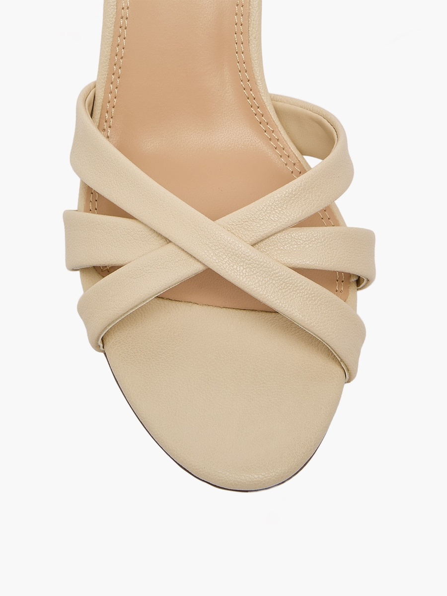 Women Cross Strap Kitten Heel Sandals