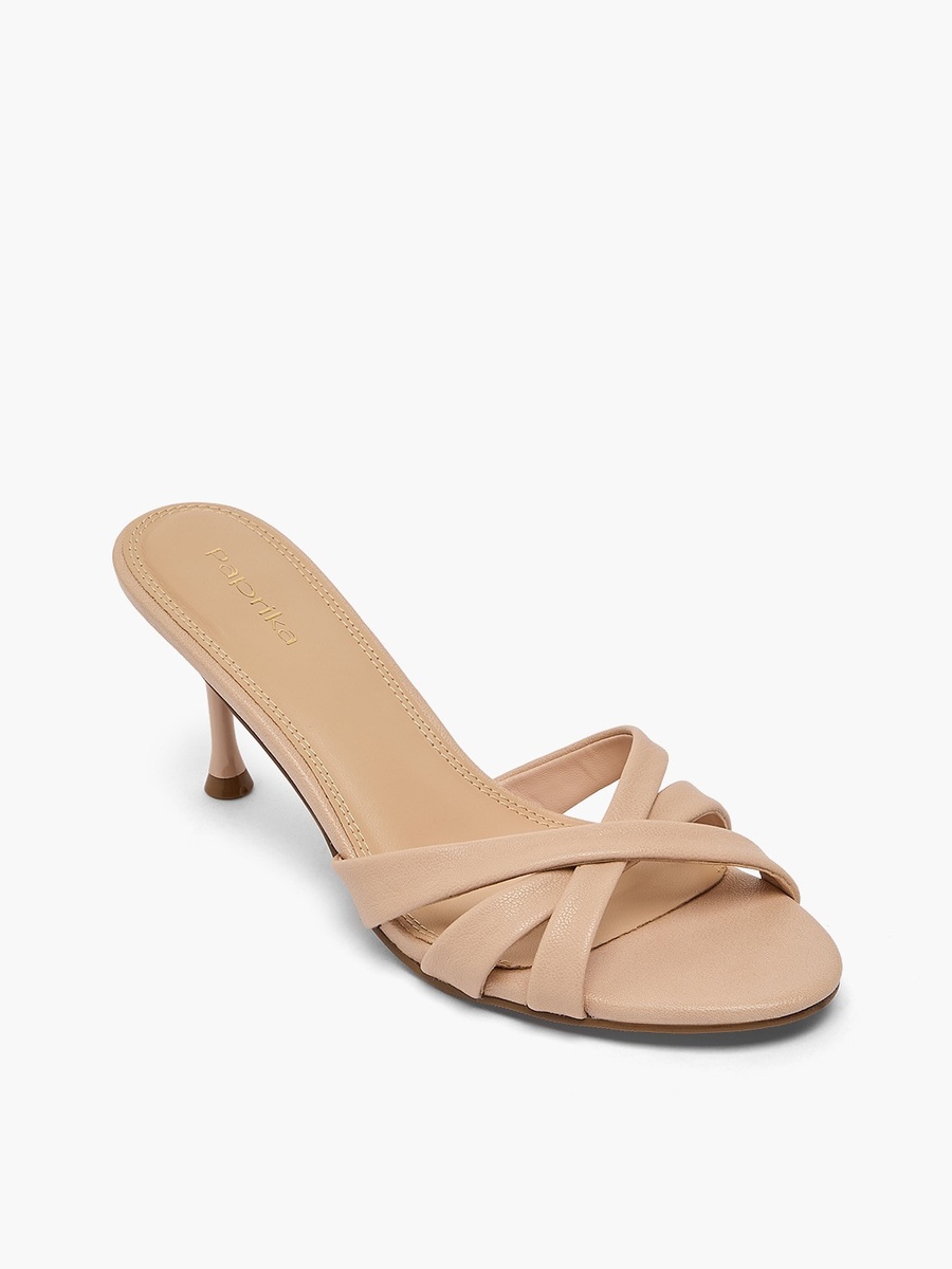 Women Cross Strap Kitten Heel Sandals