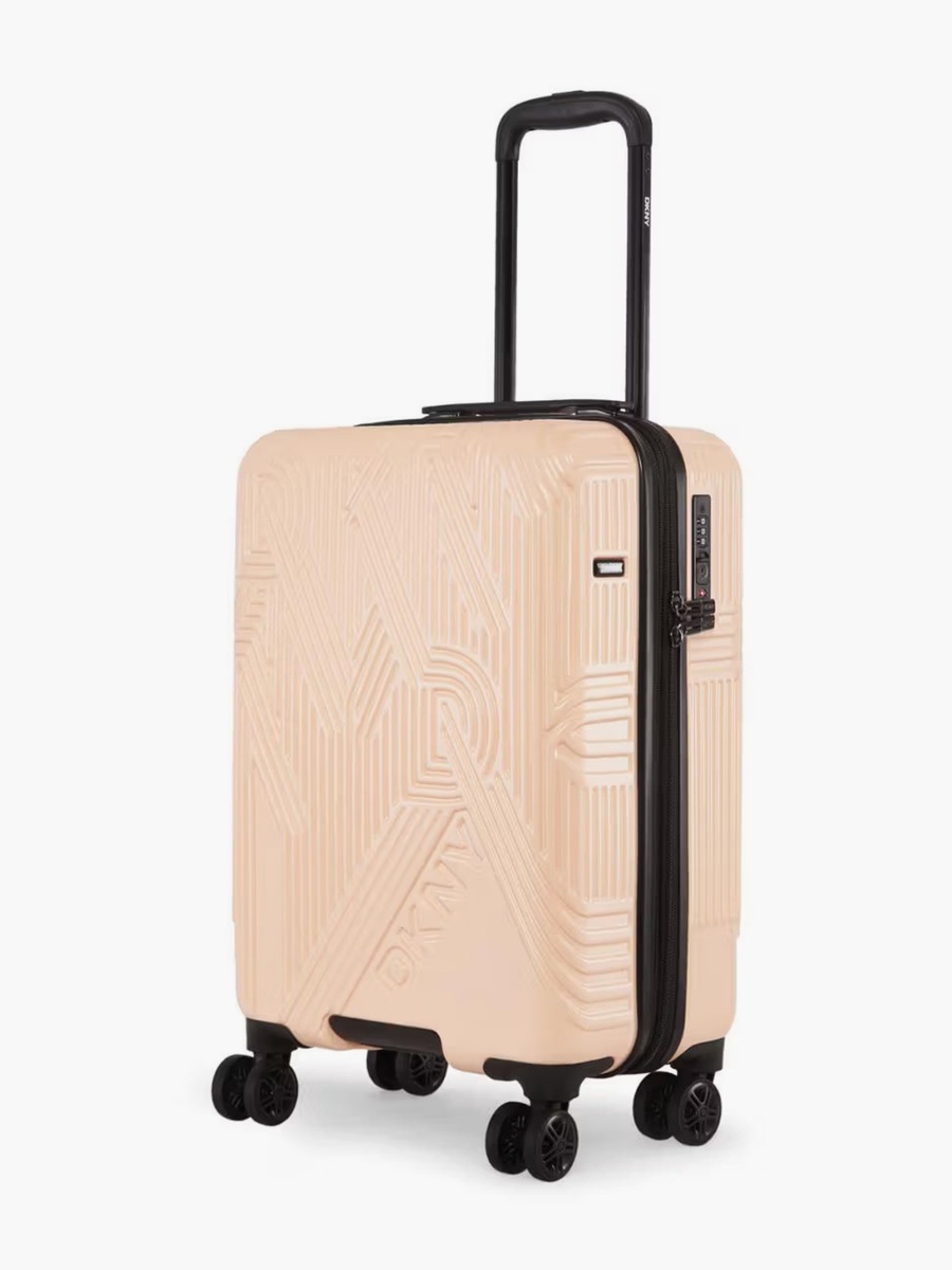 Textured Hardcase Luggage Trolley with Retractable Handle - 20 inches Cabin Bag