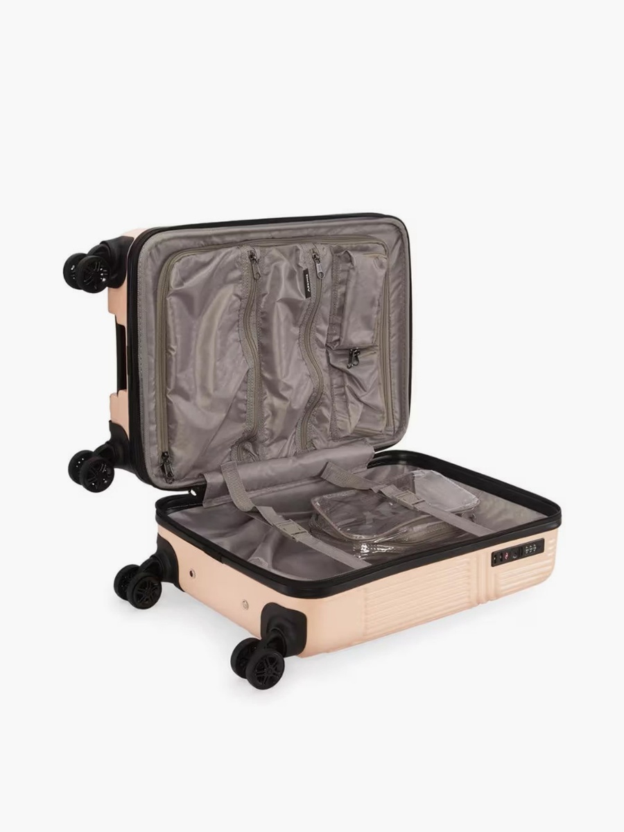 Textured Hardcase Luggage Trolley with Retractable Handle - 20 inches Cabin Bag