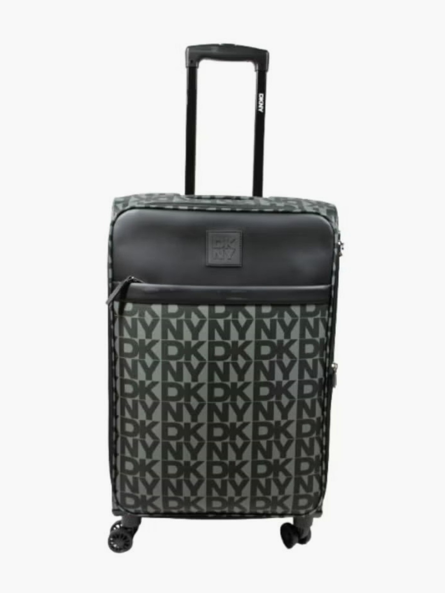 Monogram Print Softcase Luggage Trolley with Retractable Handle - 20 inches Cabin Bag
