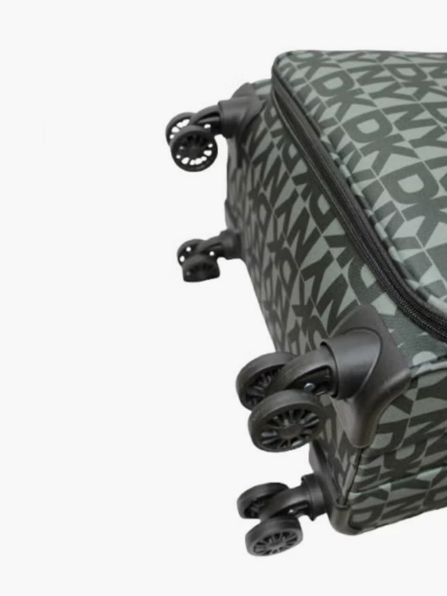 Monogram Print Softcase Luggage Trolley with Retractable Handle - 20 inches Cabin Bag