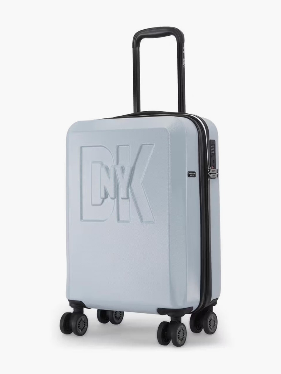 Logo Embossed Hardcase Luggage Trolley with Retractable Handle - 20 inches Cabin Bag