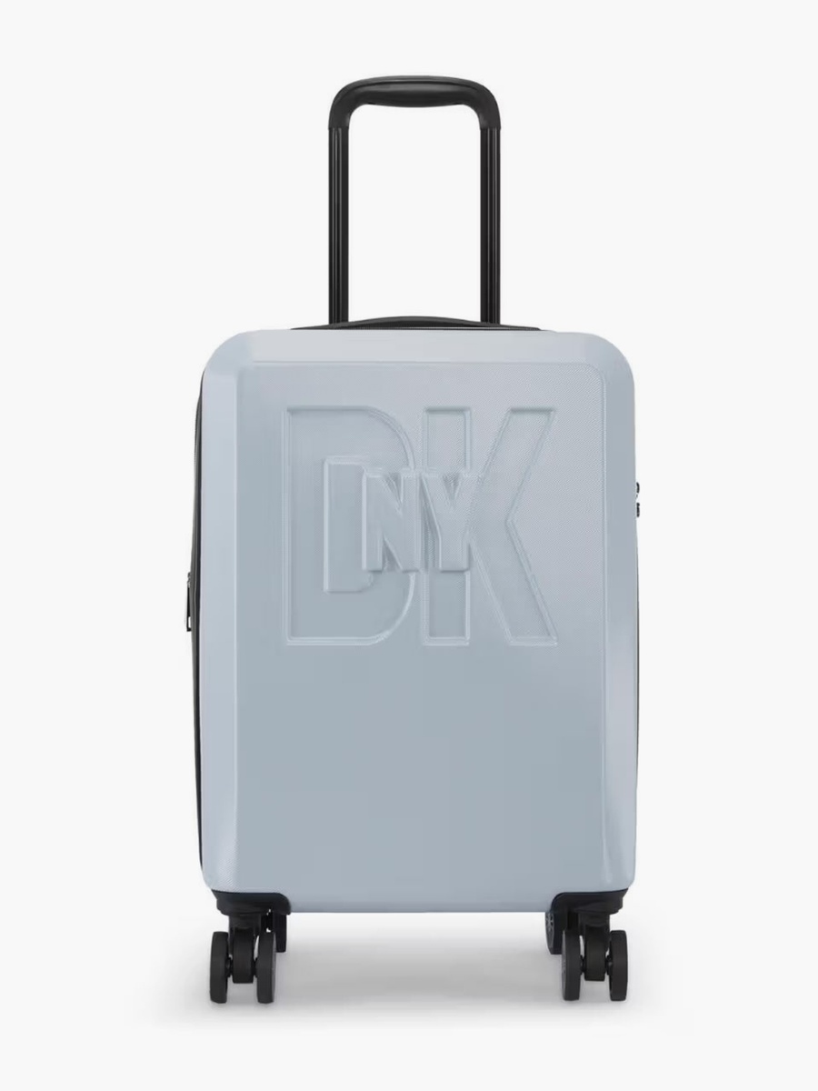 Logo Embossed Hardcase Luggage Trolley with Retractable Handle - 20 inches Cabin Bag