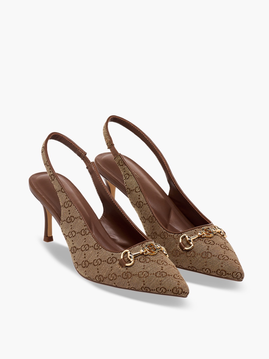 Women Monogram Print Slingback Shoes