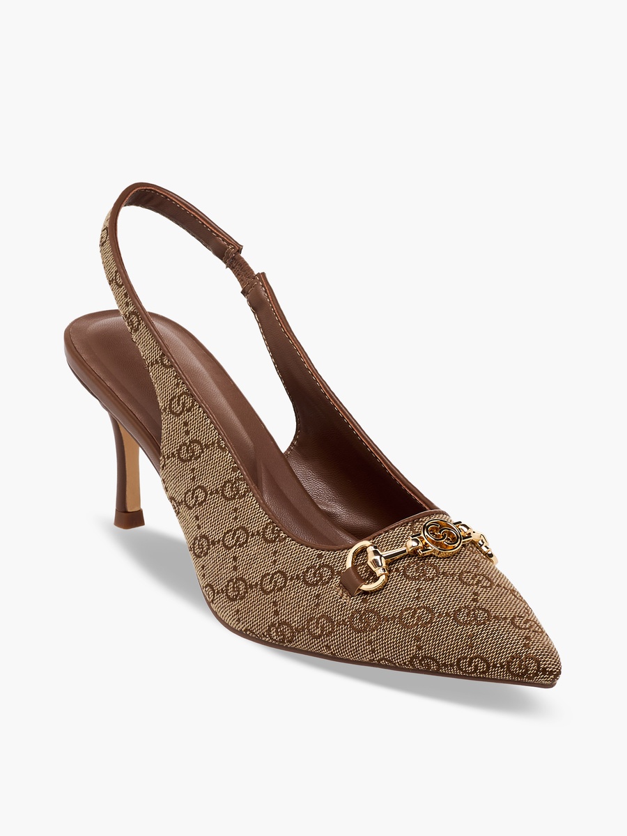 Women Monogram Print Slingback Shoes