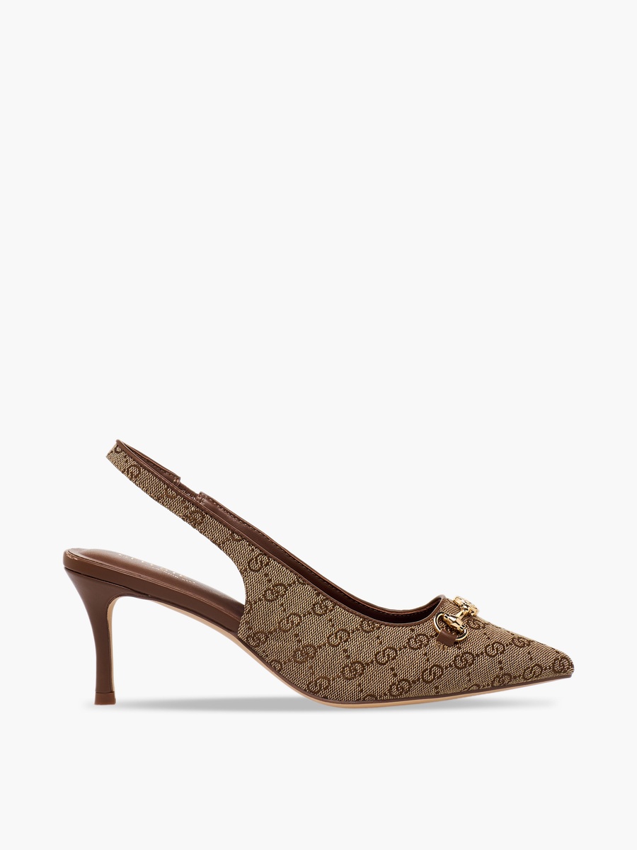 Women Monogram Print Slingback Shoes