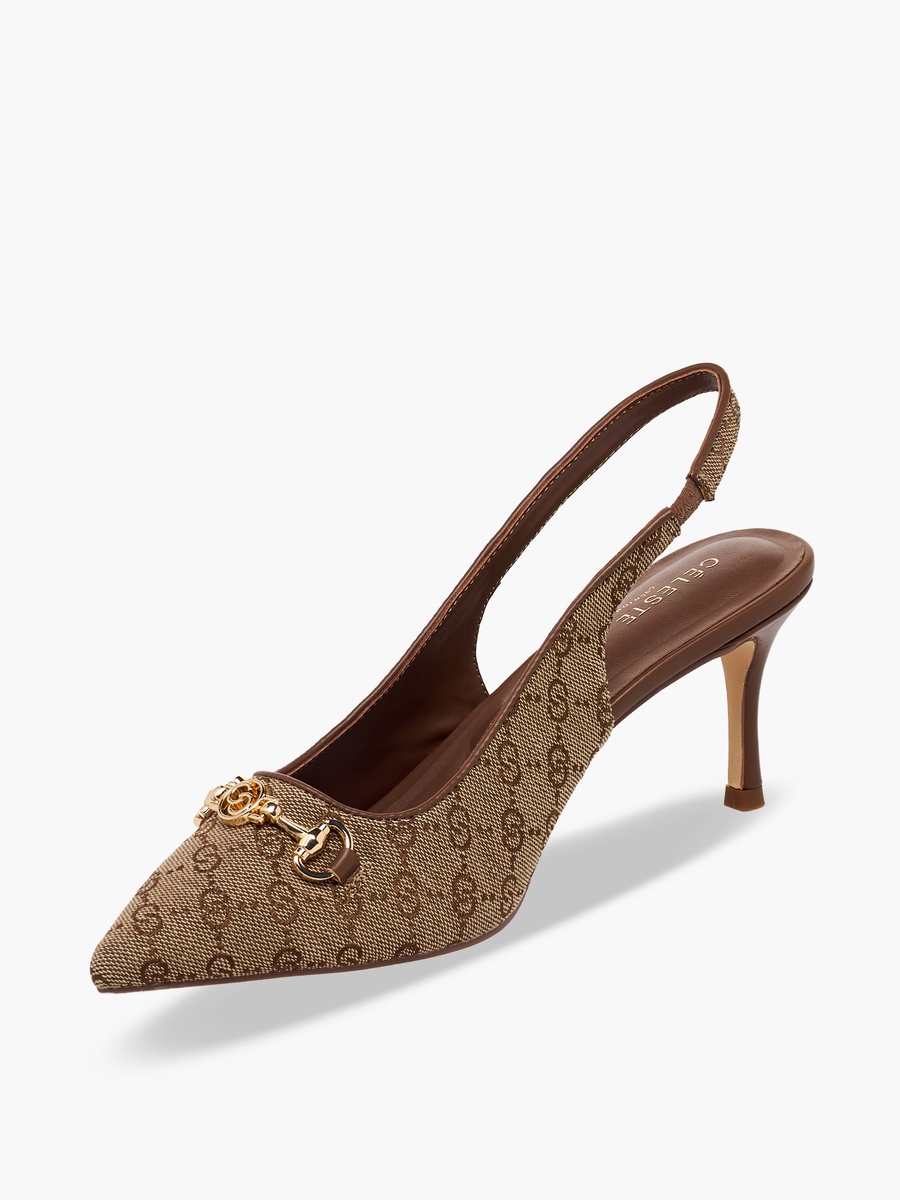 Women Monogram Print Slingback Shoes