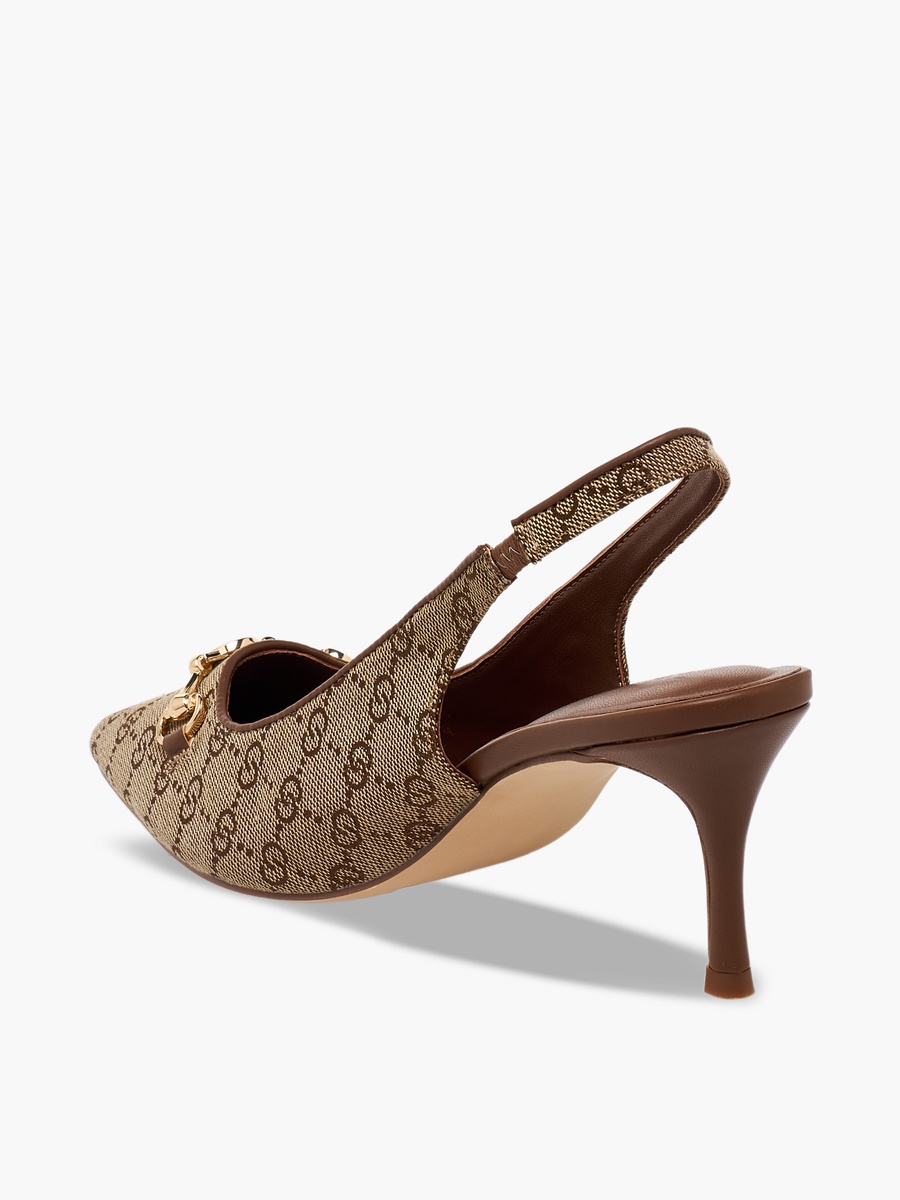 Women Monogram Print Slingback Shoes