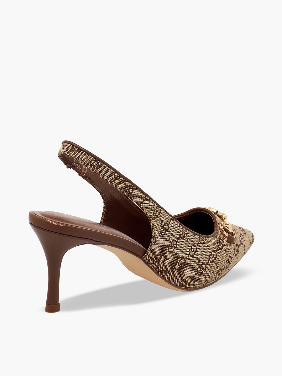 Women Monogram Print Slingback Shoes