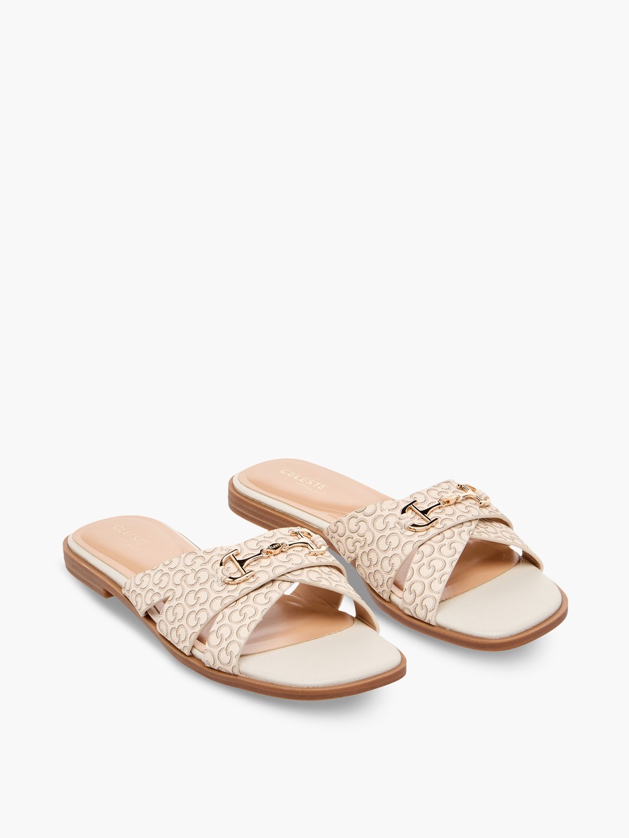 صندل نسائي بطبعات و حزام متقاطع