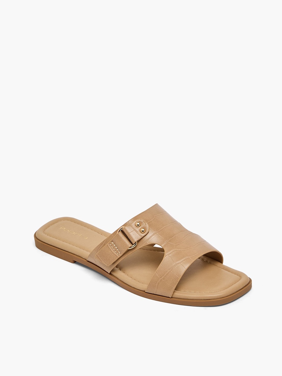 Women Buckle Accent Flat Sandals