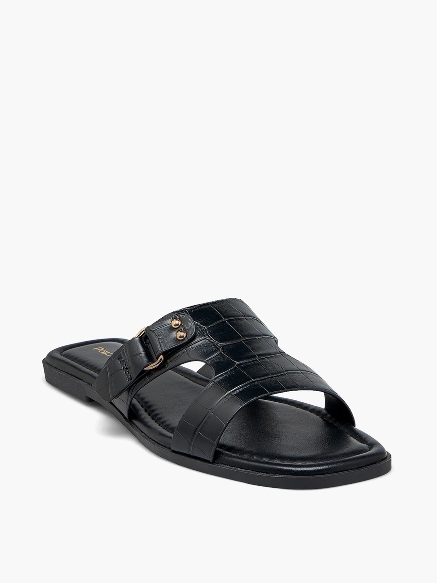 Women Buckle Accent Flat Sandals