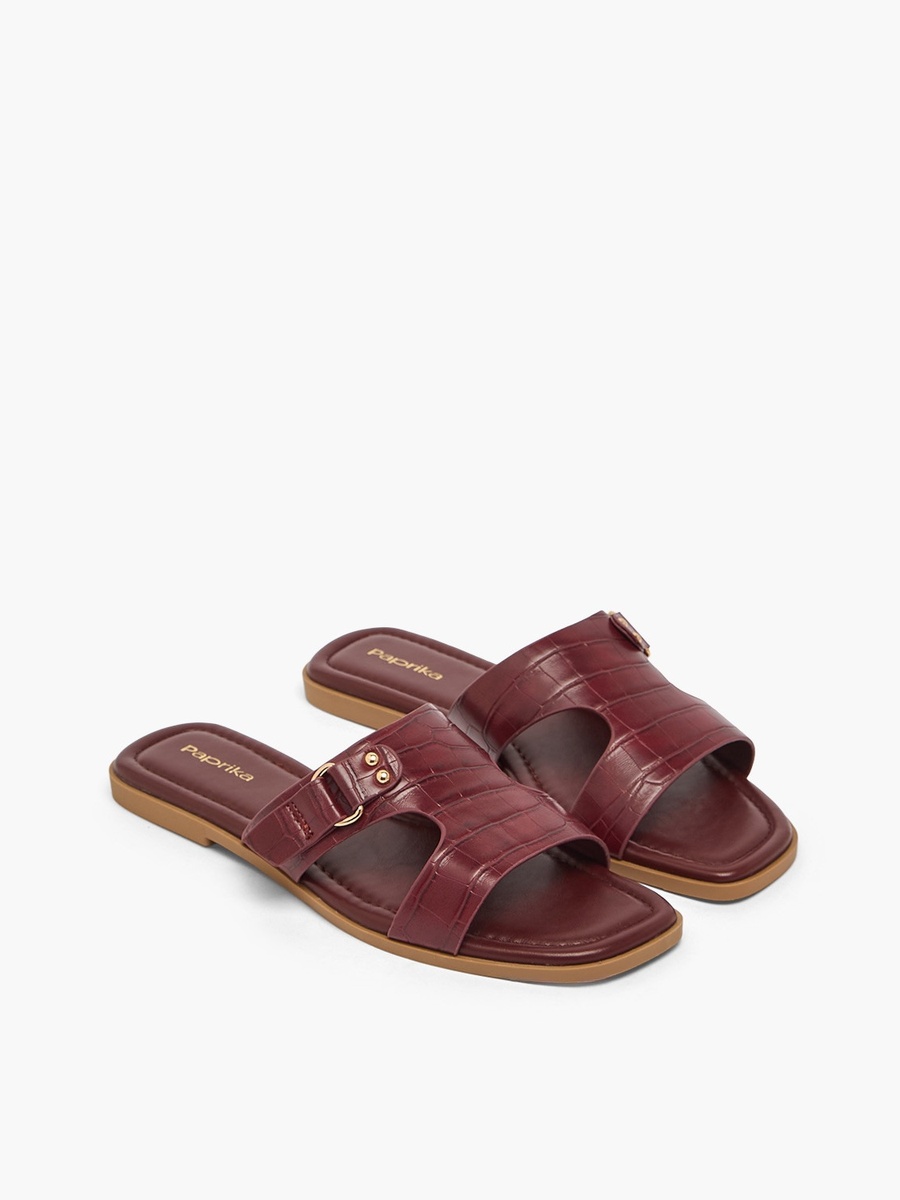 Women Buckle Accent Flat Sandals