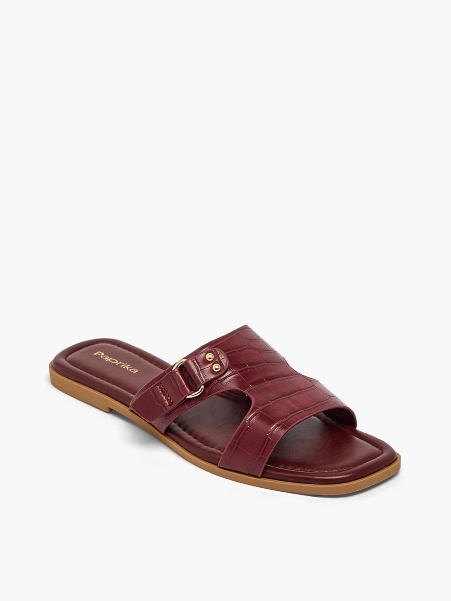 Women Buckle Accent Flat Sandals