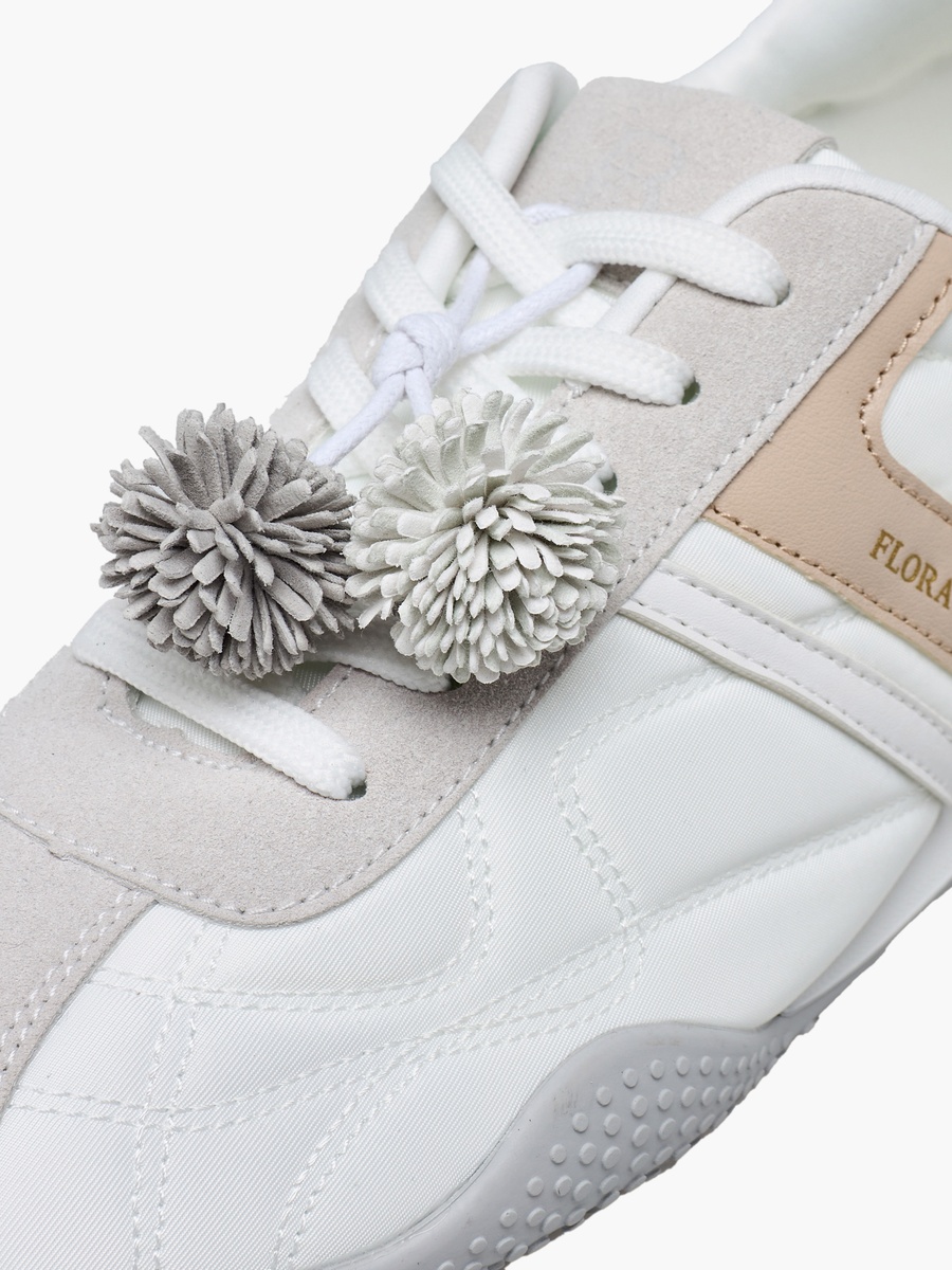 Women Pom-Pom Accent Ankle Sneakers