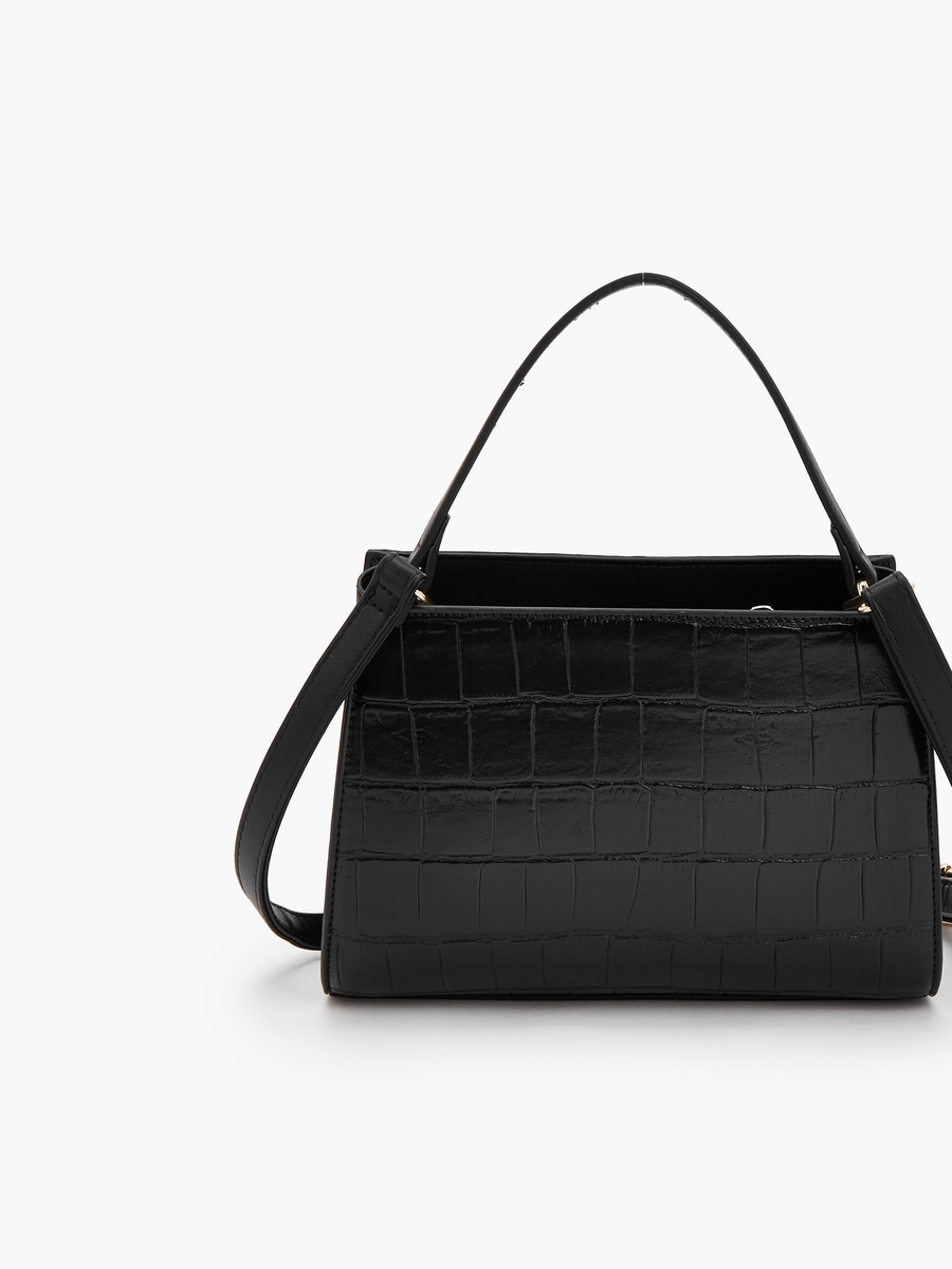 Textured Shoulder Bag with Detachable Strap