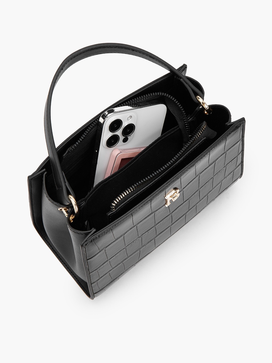 Textured Shoulder Bag with Detachable Strap