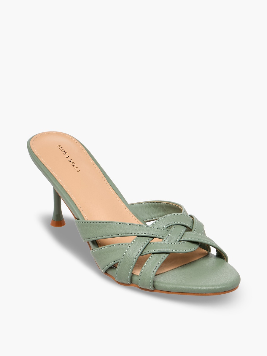 Women Flared Heel Slip-On Sandals