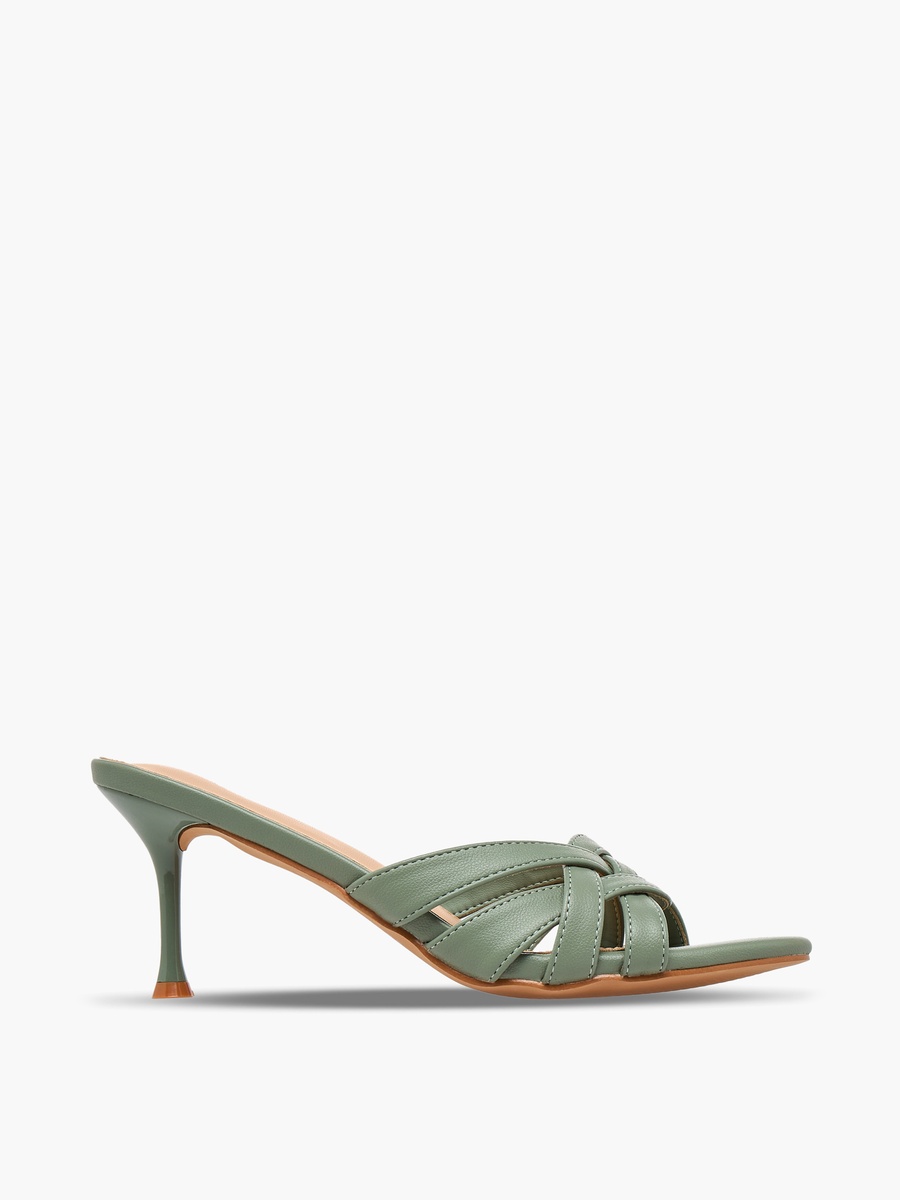 Women Flared Heel Slip-On Sandals
