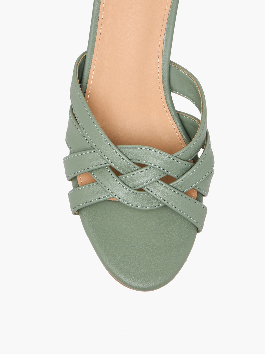 Women Flared Heel Slip-On Sandals