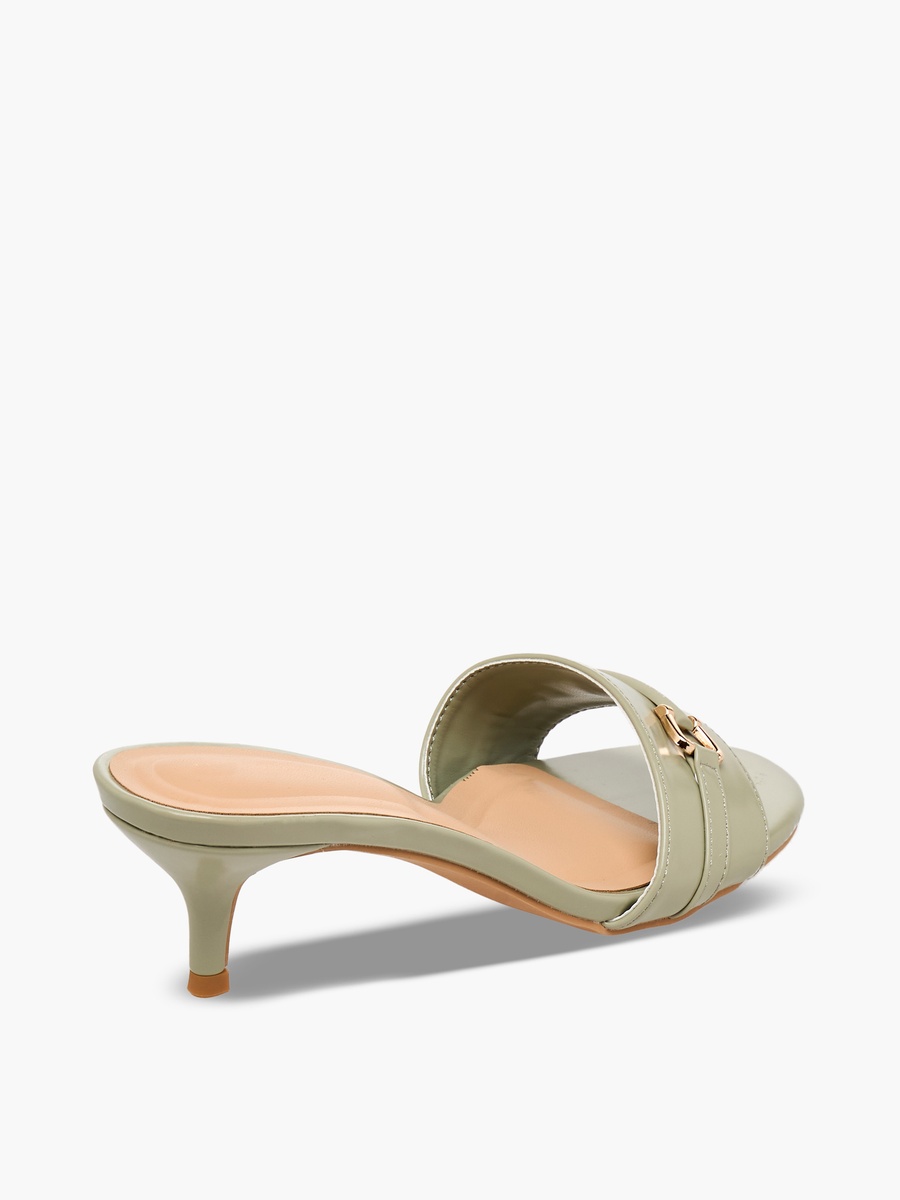 Women Cone Heel Slip-On Sandals