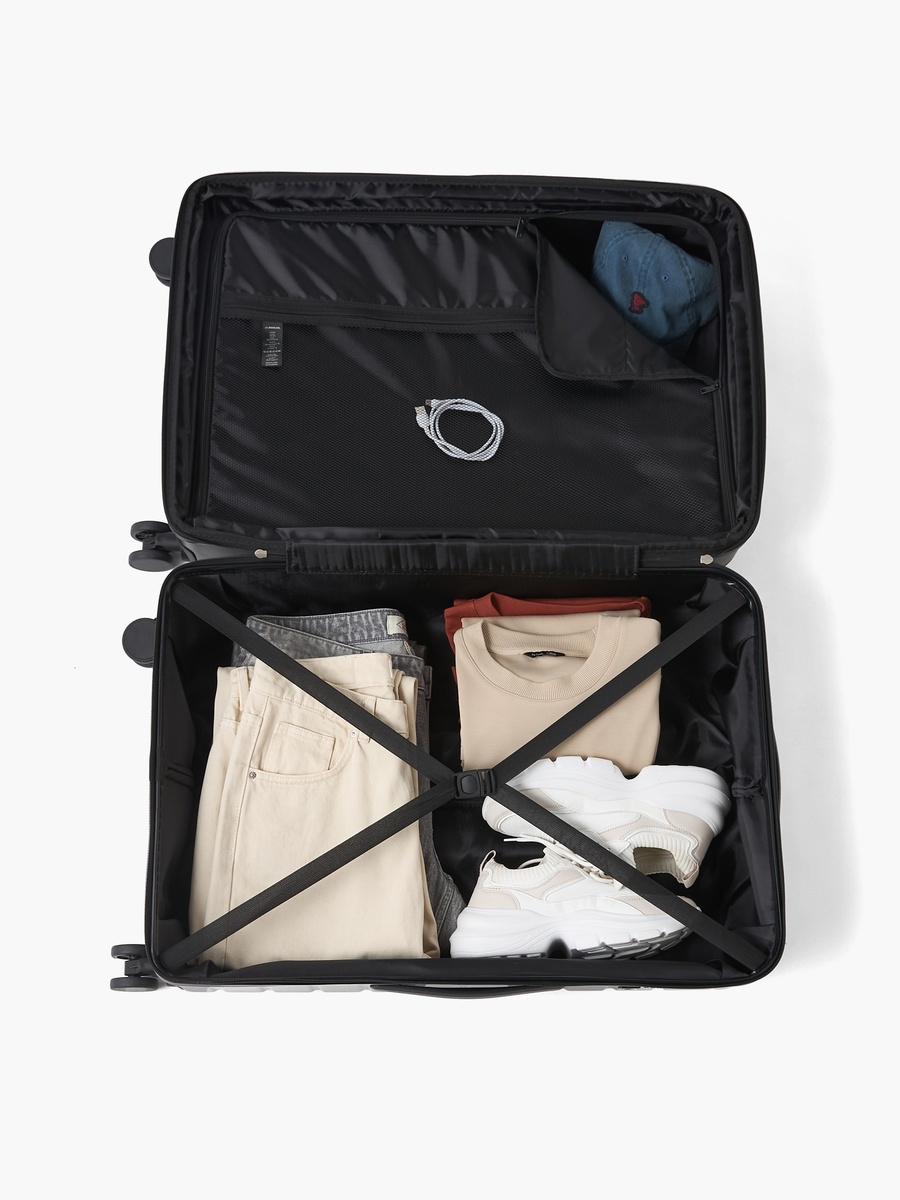 Textured Hardcase Luggage Trolley with Retractable Handle