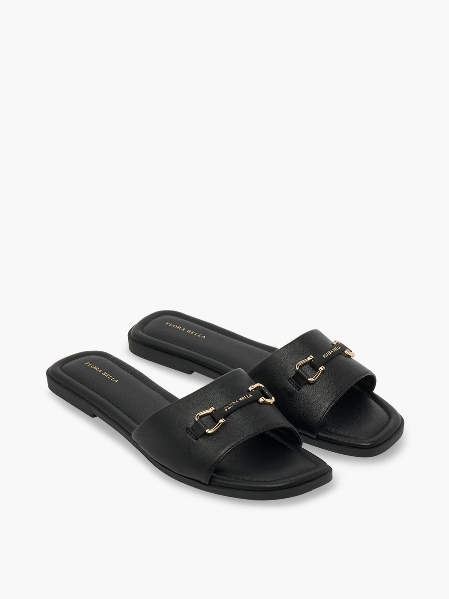 Women Metallic Accent Slide Sandals