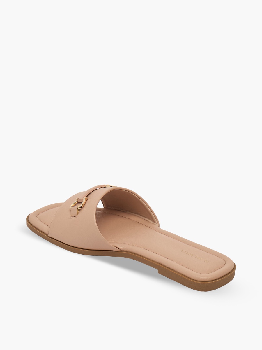 Women Metallic Accent Slide Sandals