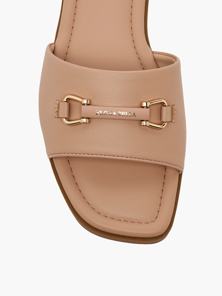 Women Metallic Accent Slide Sandals