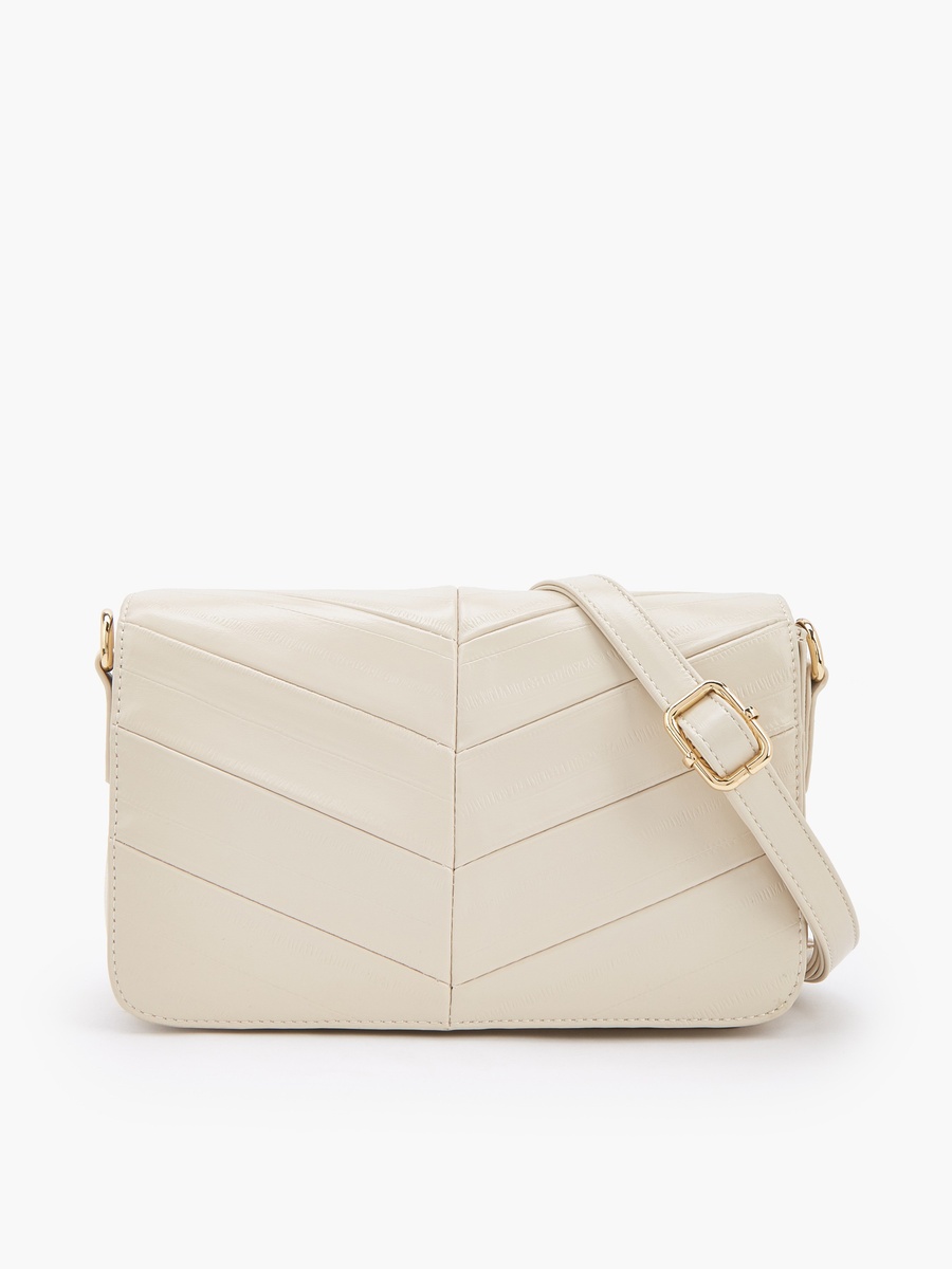Textured Crossbody Bag with Adjustable Strap