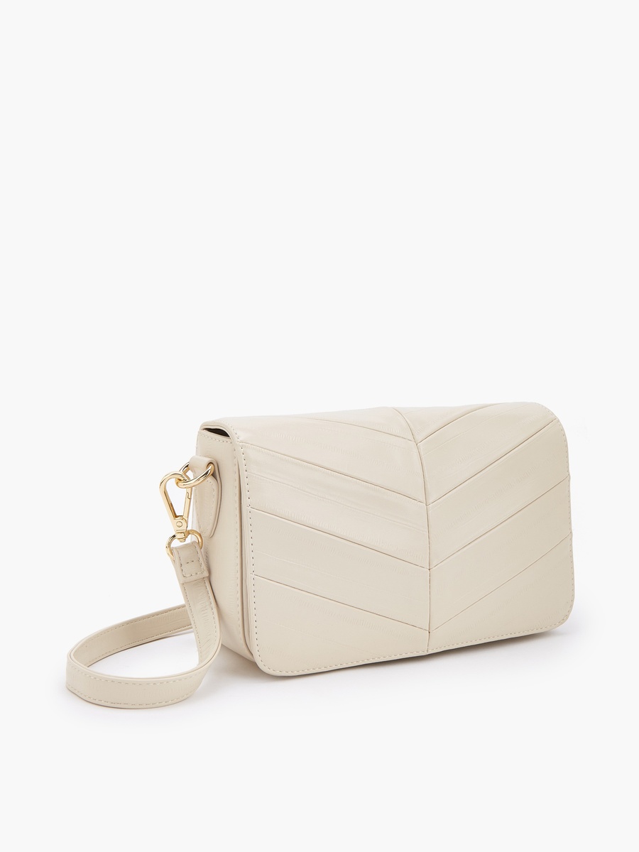 Textured Crossbody Bag with Adjustable Strap