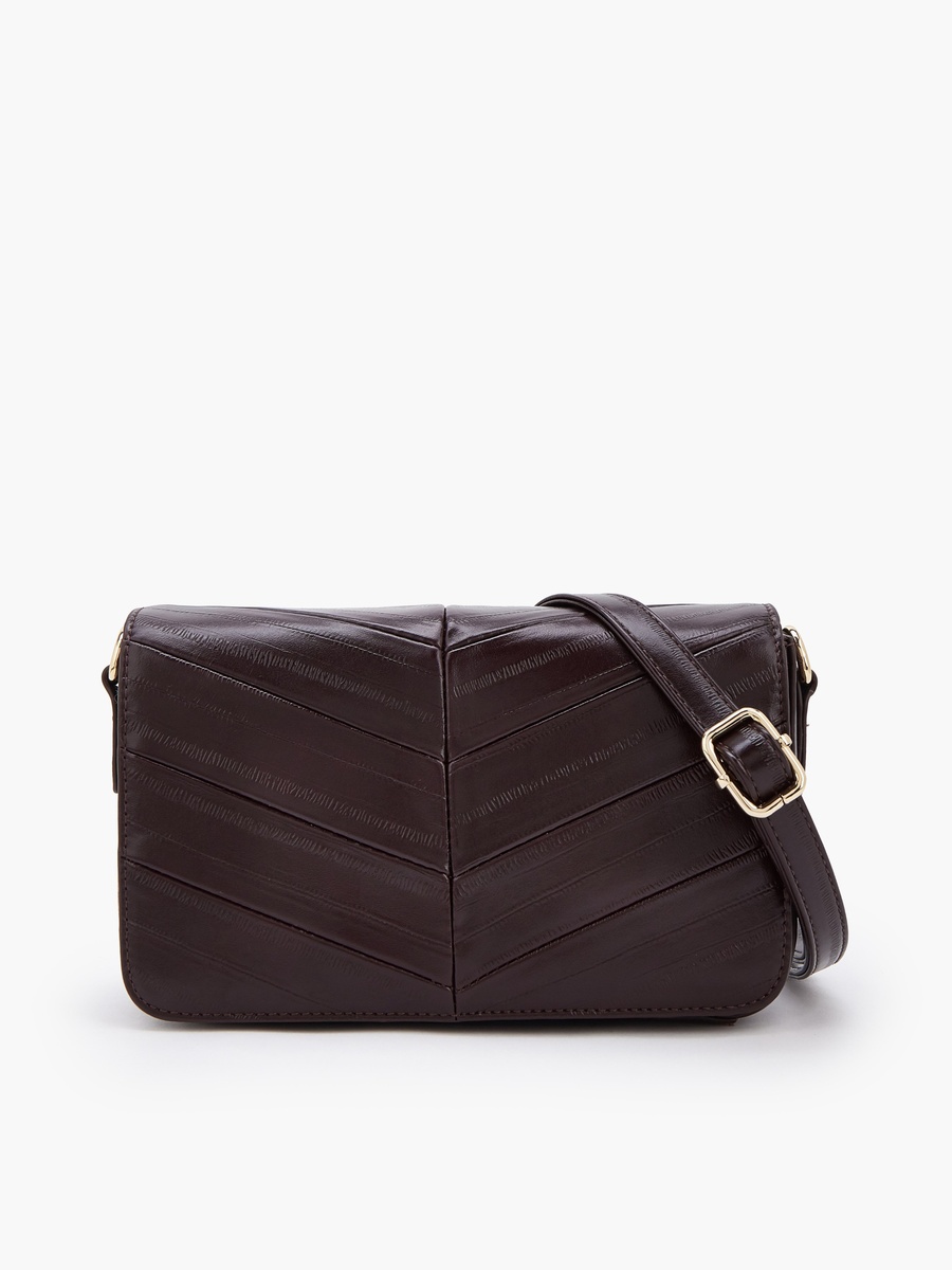 Textured Crossbody Bag with Adjustable Strap