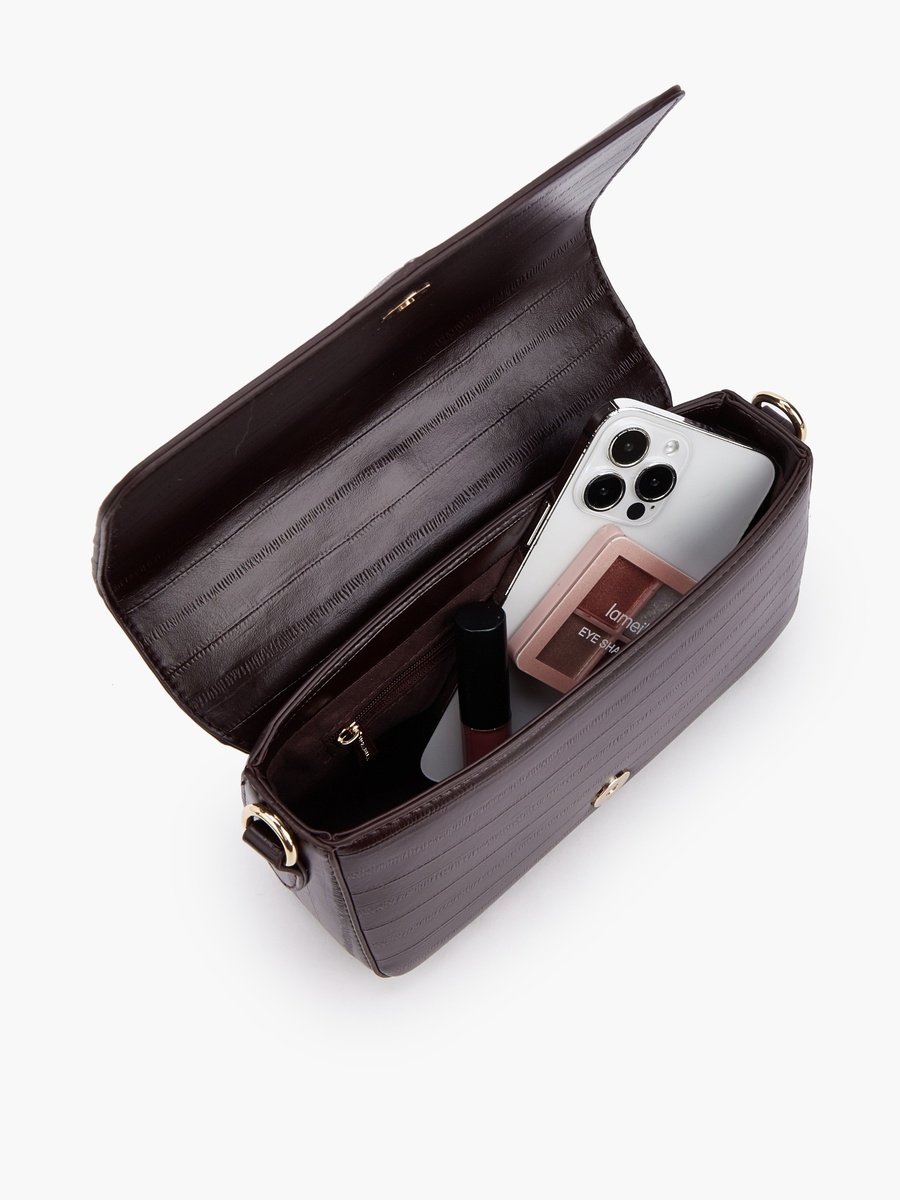 Textured Crossbody Bag with Adjustable Strap