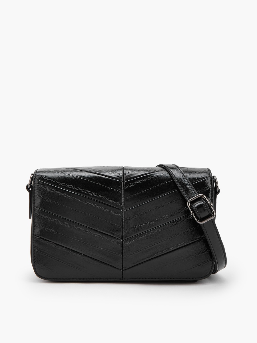 Textured Crossbody Bag with Adjustable Strap