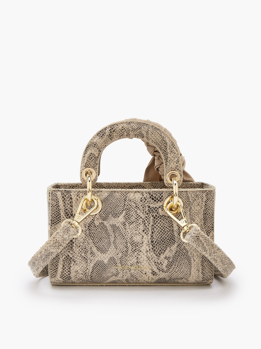 Animal Print Crossbody Bag with Scarf Accent