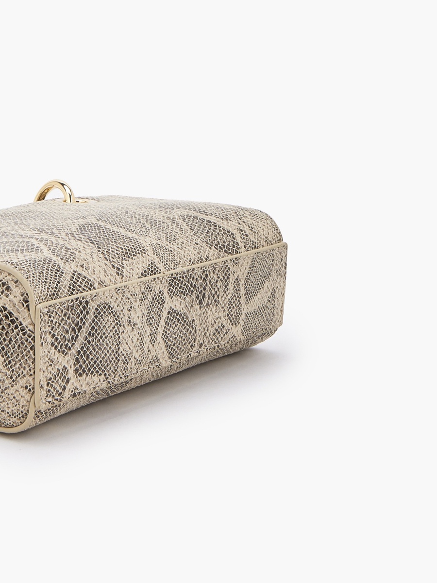 Animal Print Crossbody Bag with Scarf Accent