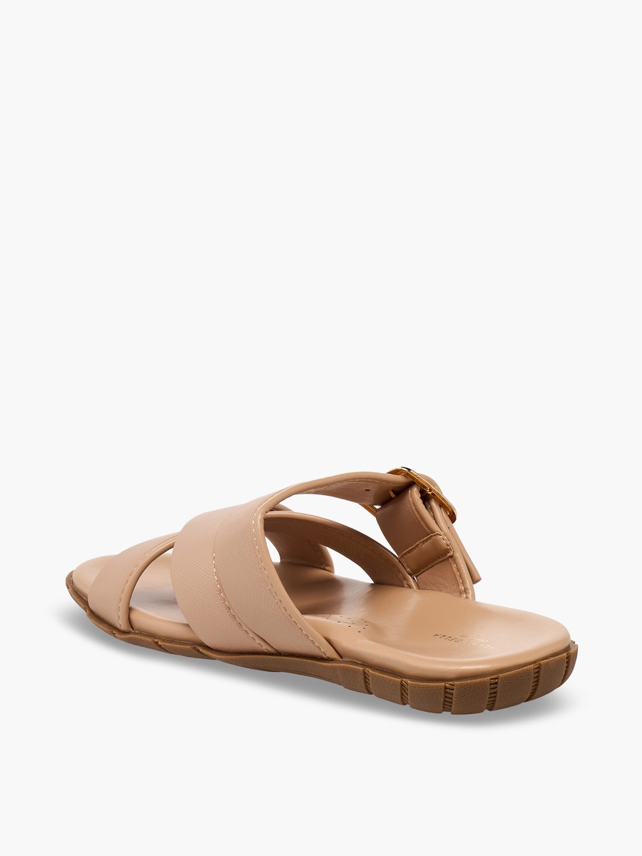 Women Buckle Accent Cross Strap Sandals