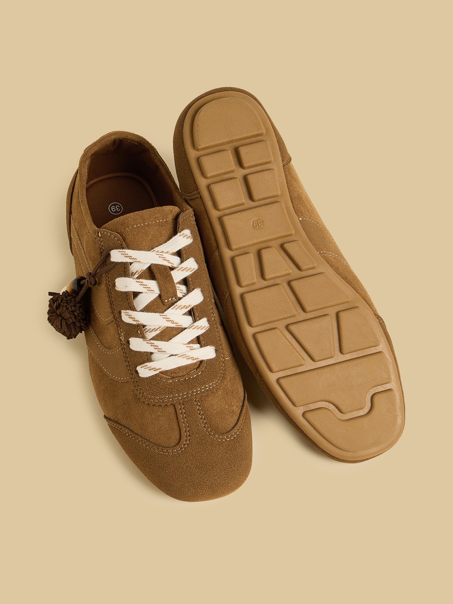 Panelled Lace-Up Sports Shoes