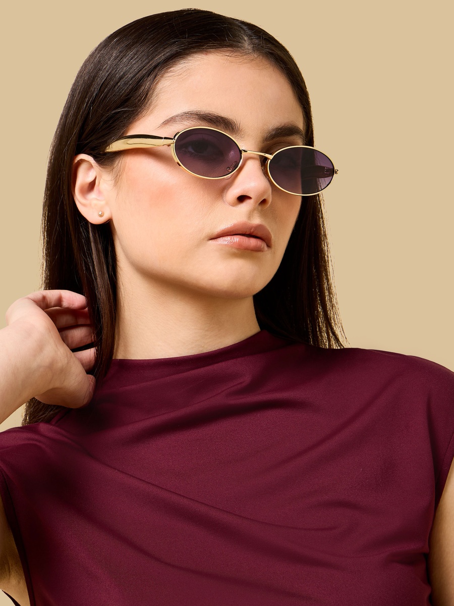 Metallic Sunglasses with Nose Pads